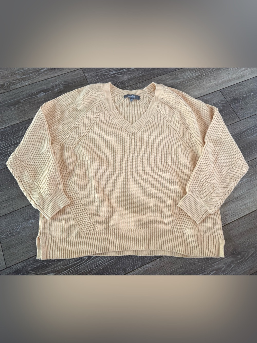 Cream Yellow Knot V-Neck Sweater